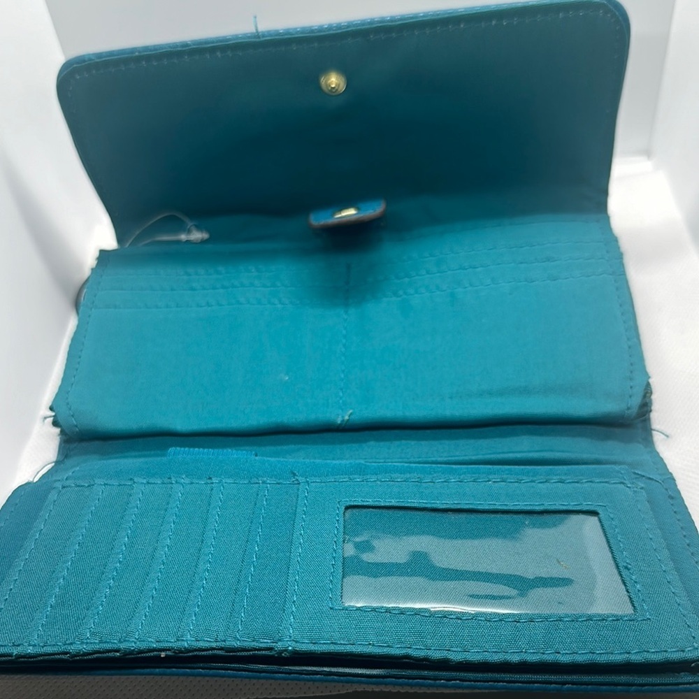 NWT George Leather Wallet Designer available colors :Green and Teal - Picture 11 of 16
